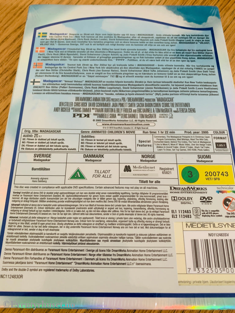 Madagascar . 2005 . DVD. Ny i plast!