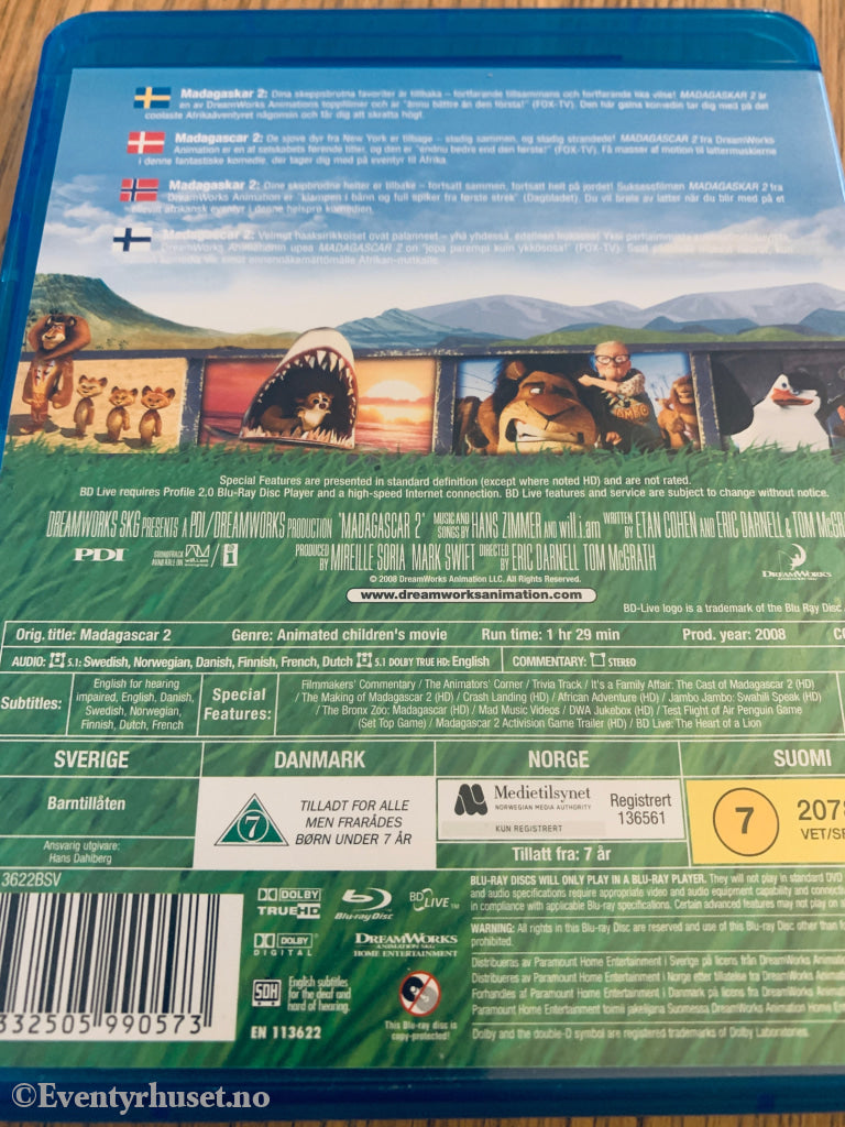 Madagaskar 2 (2008). Blu-Ray.