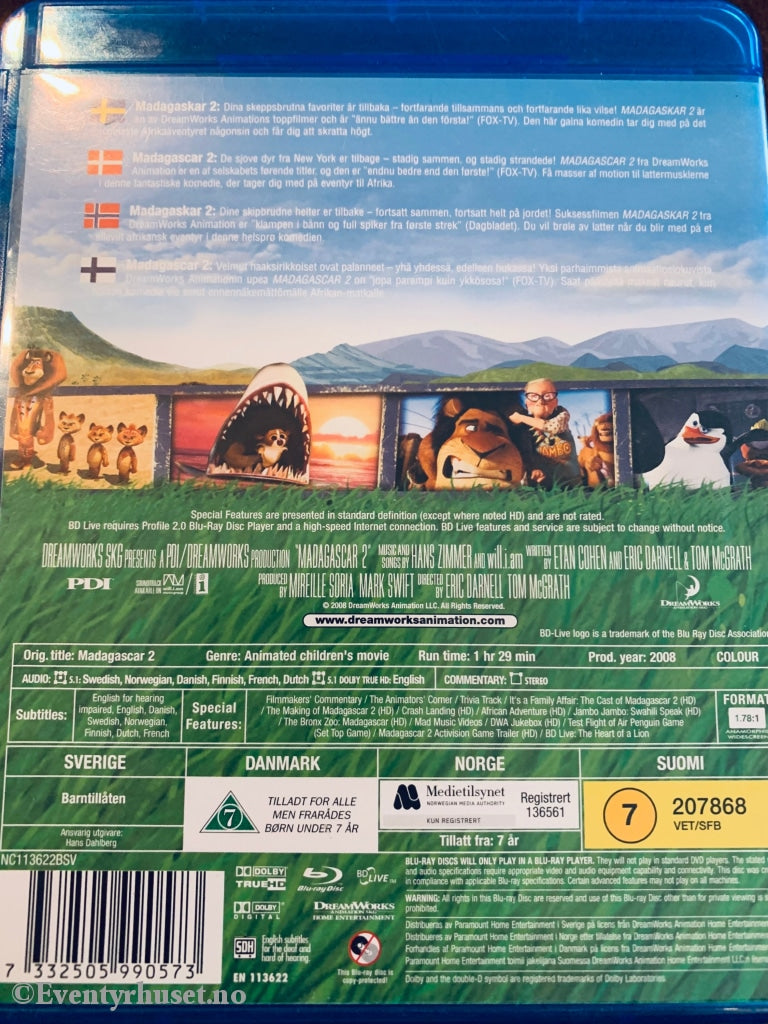 Madagaskar 2. Blu-Ray. Blu-Ray Disc