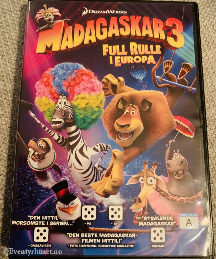 Madagaskar 3 - Full Rulle I Europa. 2012. Dvd. Dvd