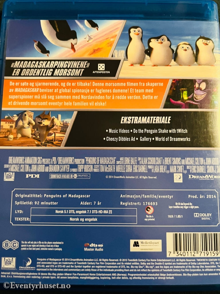Madagaskar Pingvinene. Blu-Ray. Blu-Ray Disc