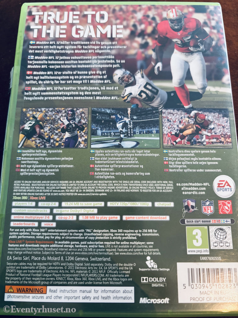 Madden NFL 12, 2011. Xbox-360-spill.