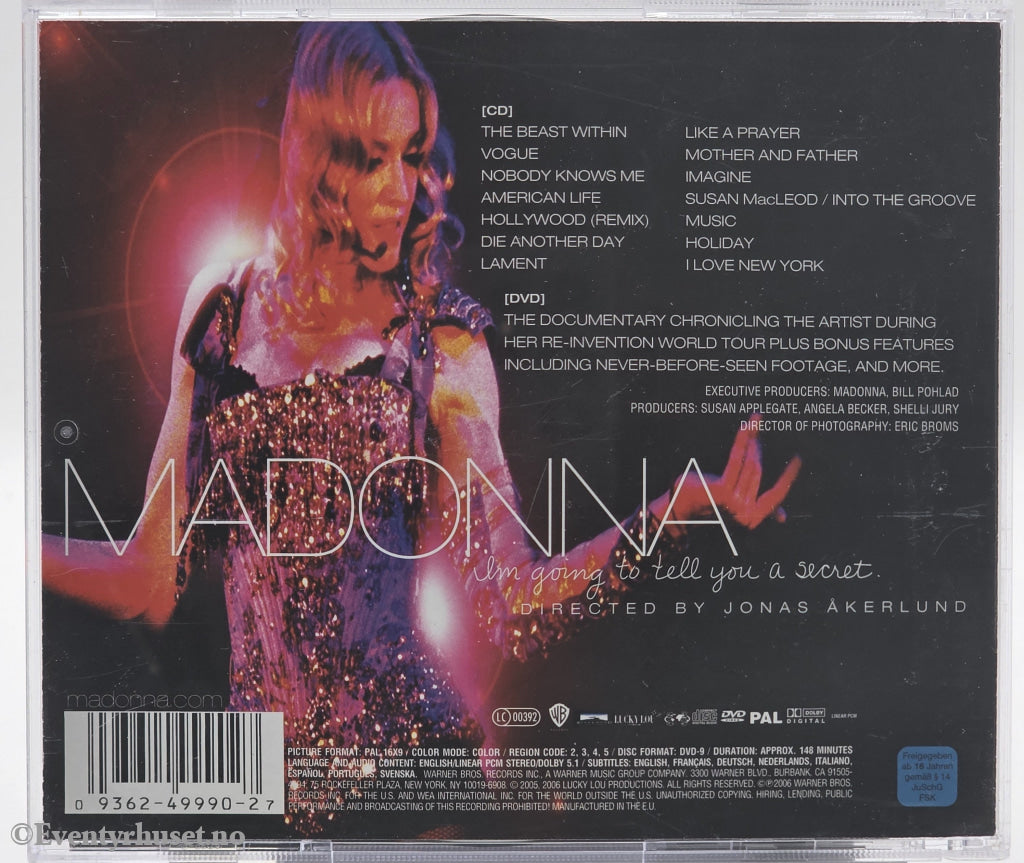 Madonna. 2006. I'm Going to Tell You a Secret. DVD.
