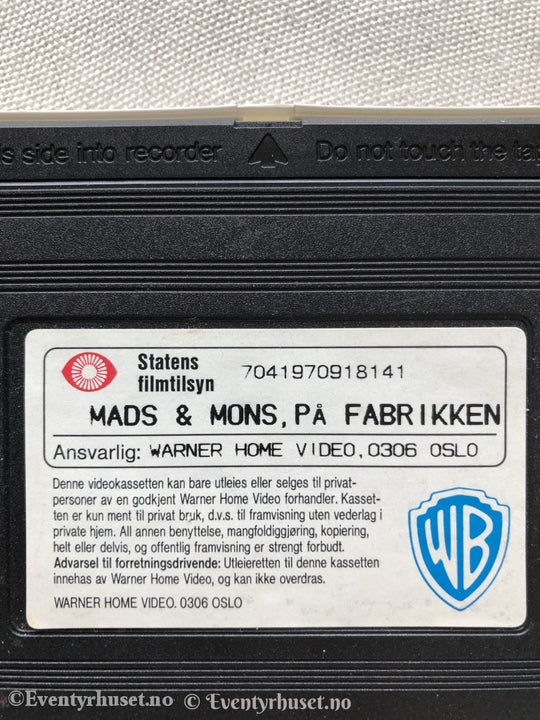 Mads Og Mons På Fabrikken. 1993. Vhs. Vhs