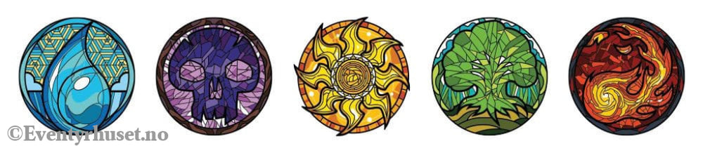 Magic: The Gathering Pins Blind Box Mystery Stained Glass Lands Assortment (10) Fashion & Accessories