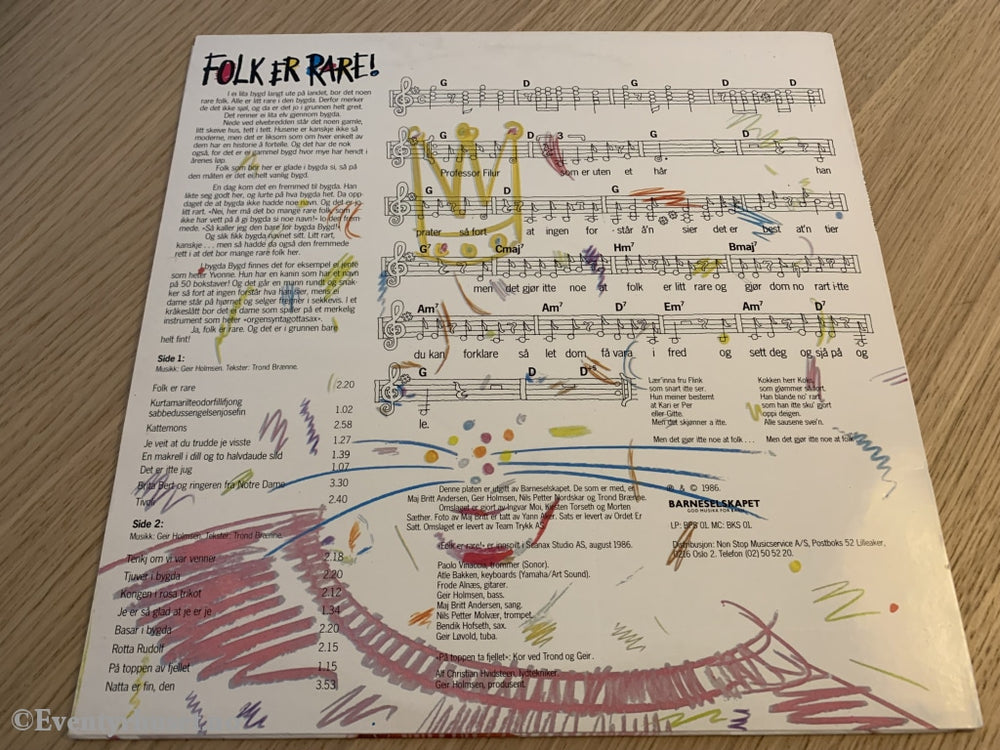 Maj Britt Andersen. 1986. Folk Er Rare! Lp. Lp Plate