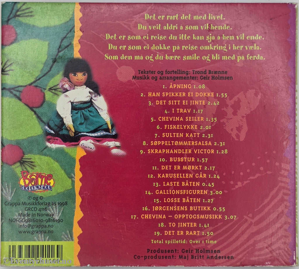 Maj Britt Andersen. 1994. Chevina. Lydbok på CD.