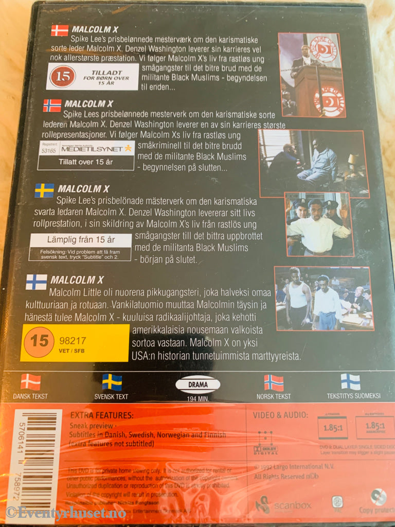 Malcom X. 1992. DVD. Ny i plast!