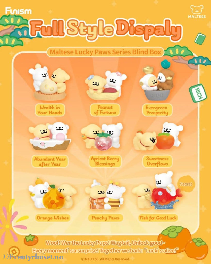 Maltese Blind Box Mini Figures Lucky Paws Series Display (8) Collectibles