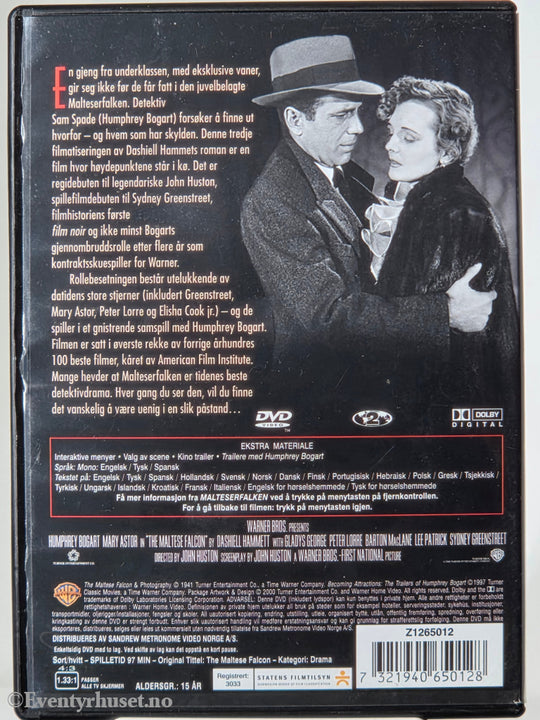Malteserfalken (The Maltese Falcon) (1941). DVD.