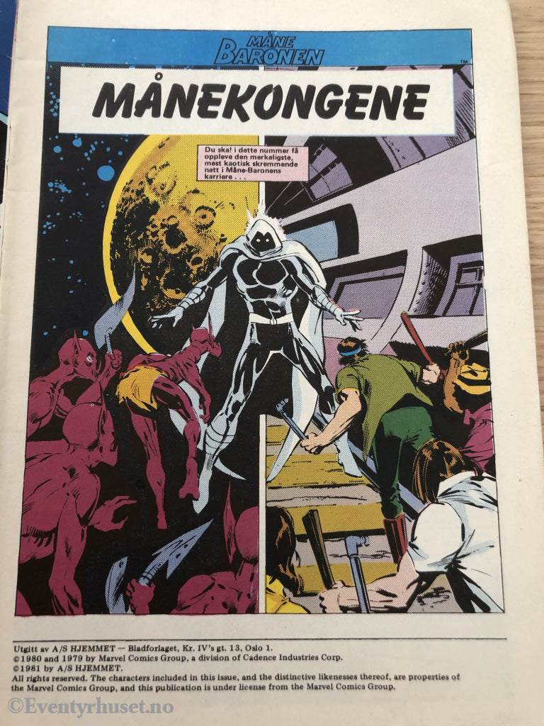 Månebaronen. Nr. 1 1982. Tegneserieblad