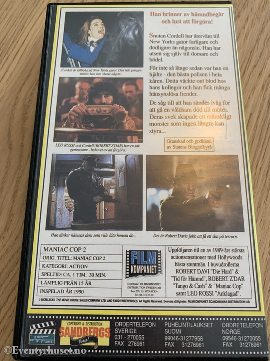 Maniac Cop 2. 1990. Vhs. Vhs