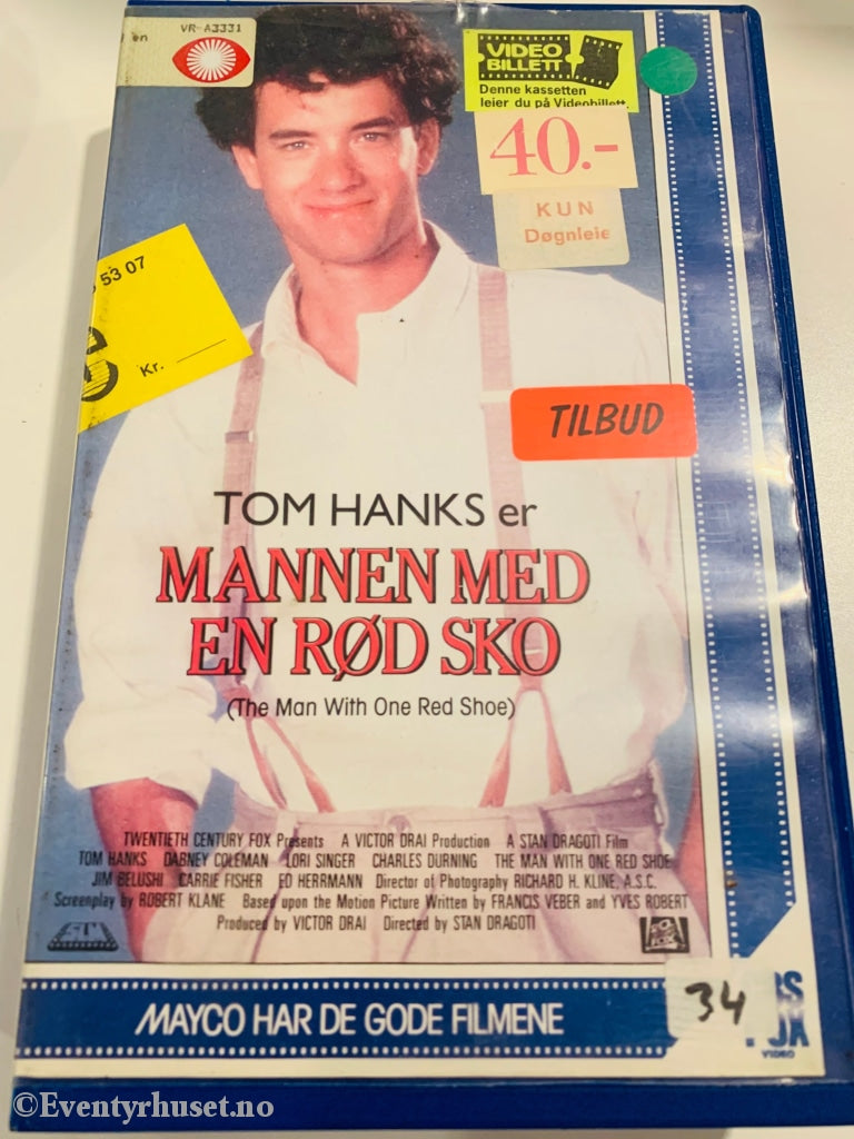 Mannen Med En Rød Sko. 1985. Vhs Big Box. Box