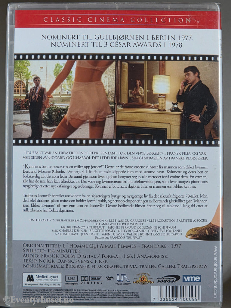 Mannen som elsket kvinner (1977). DVD. Ny i plast!