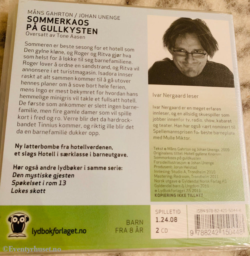 Måns Gahrton / Johan Unenge. 2009/11. Hotell Den Gylne Kløne. Sommerkaos På Gullkysten. Lydbok 2