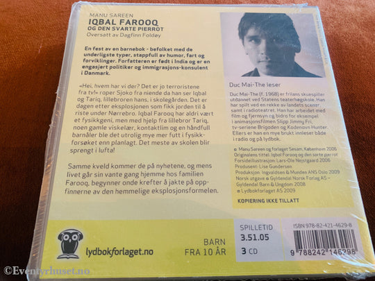 Manu Sareen. Iqbal Farooq og den svarte Pierrot. 2012. Lydbok på CD. Ny i plast!