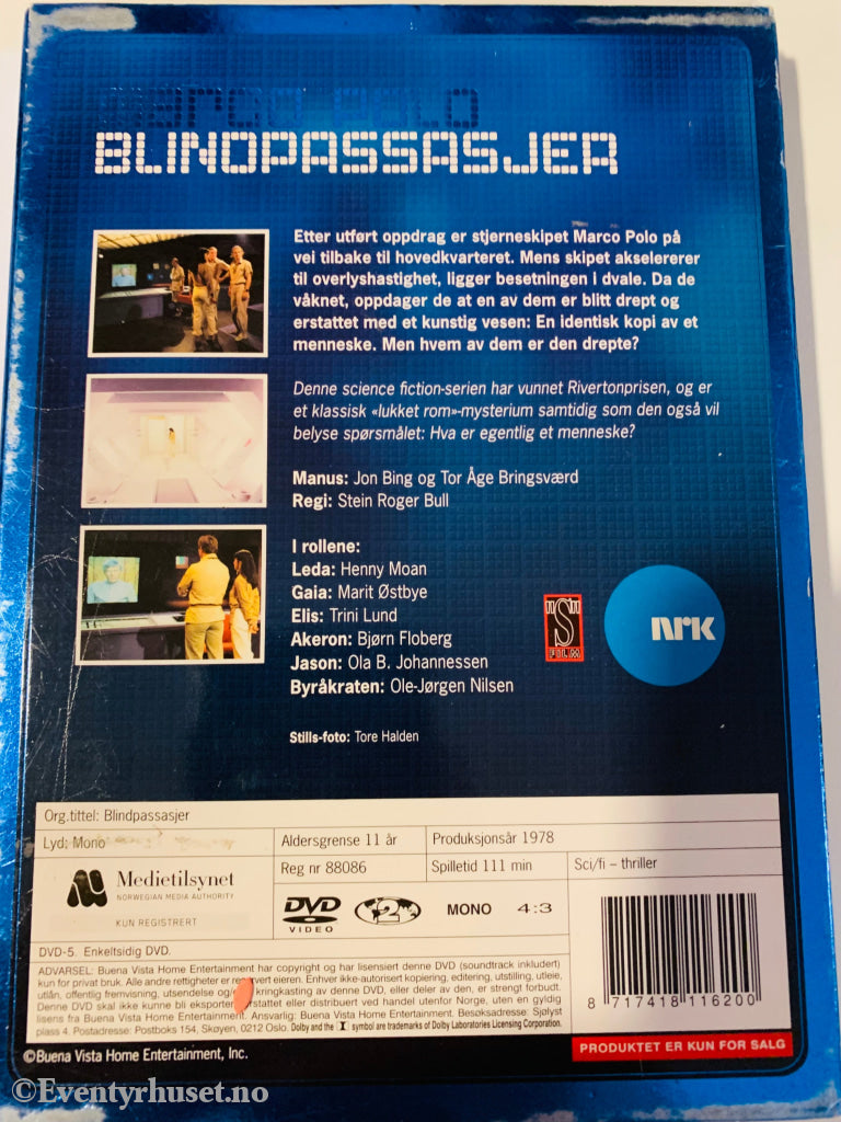 Marco Polo - Blindpassasjer (Nrk). 1978. Dvd Slipcase. Ny I Plast!