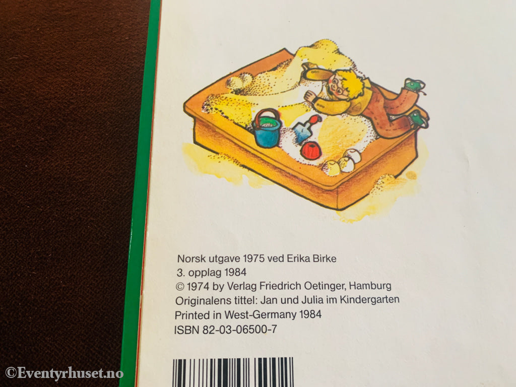 Margret Rettich. Jan og Julia i barnehagen. 1980. Bok.