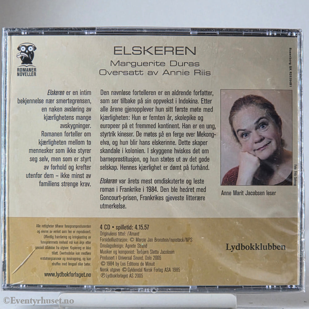 Marguerite Duras (1984). Elskeren. Lydbok på CD. Ny i plast! Walt Disney Home Video