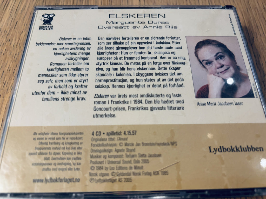 Marguerite Duras – Elskeren. Lydbok på CD.