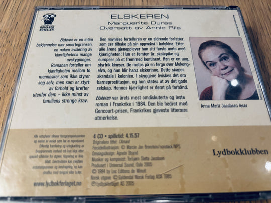 Marguerite Duras – Elskeren. Lydbok på CD.