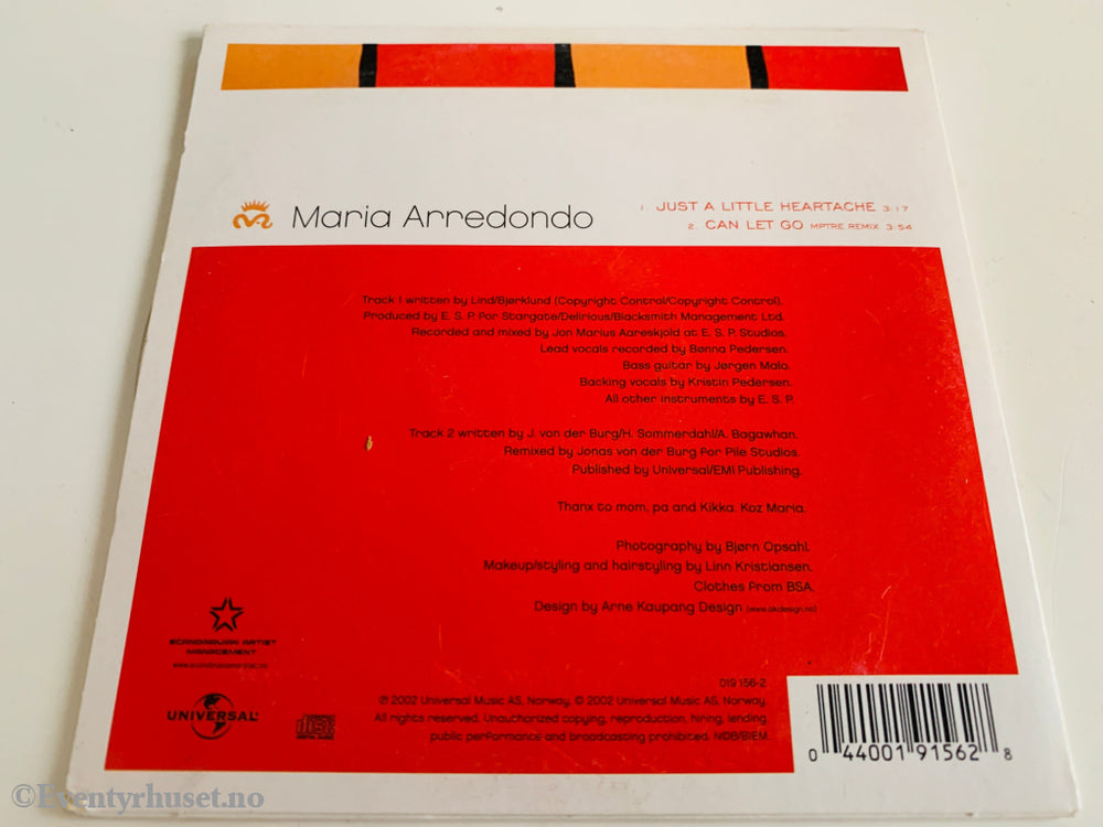 Maria Arredondo (2004) - Just A Little Heartache - CD singel