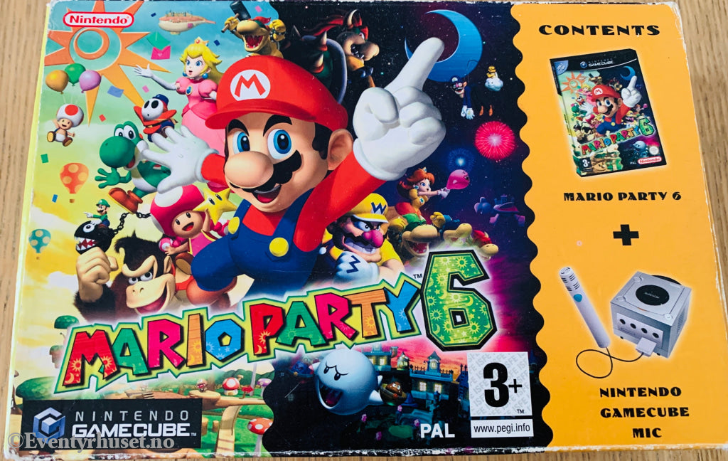Mario Party 6 (inkl. mikrofon), 2004. Nintendo GameCube-spill.