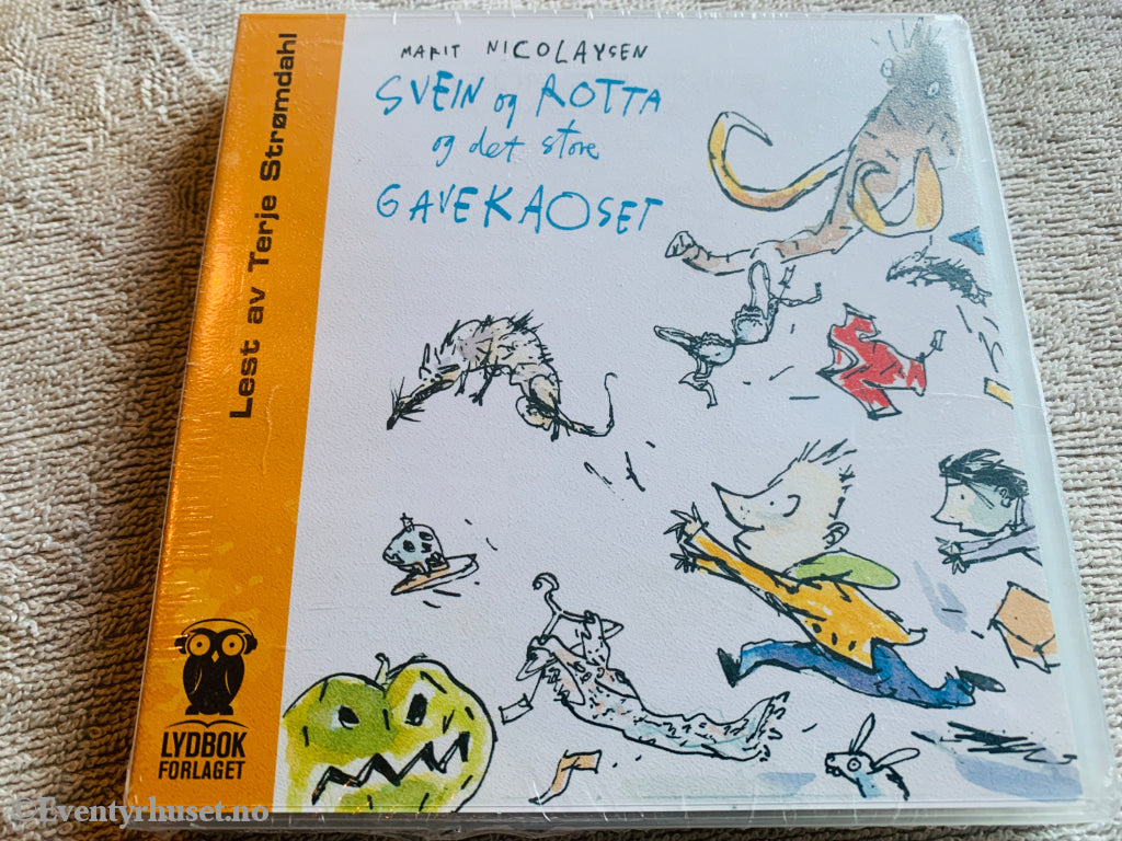 Marit Nicolaysen. 2005. Svein og Rotta og det store gavekaoset. Lydbok på CD. Ny i plast!
