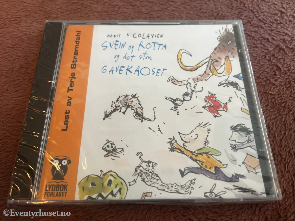 Marit Nicolaysen. 2007. Svein og rotta og det store gavekaoset. Lydbok på CD. Ny i plast!