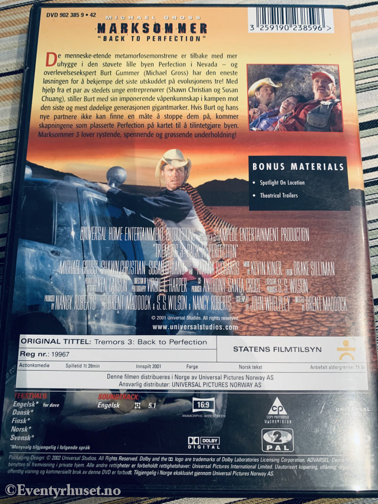 Marksommer 3 (Tremors 3). Dvd. Dvd