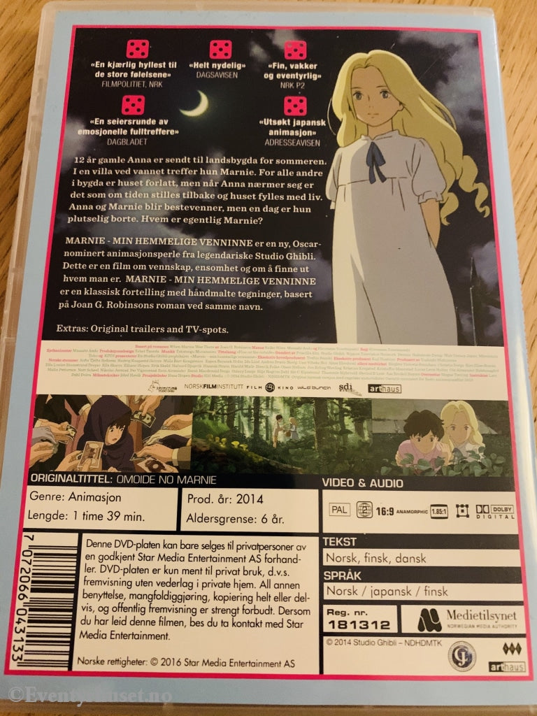Marnie - Min Hemmelige Venninne. Dvd. Dvd