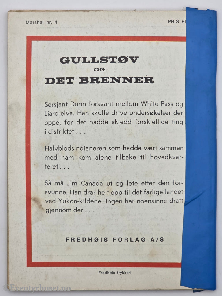 Marshal Serien – Gullstøv og det brenner. Hefte.