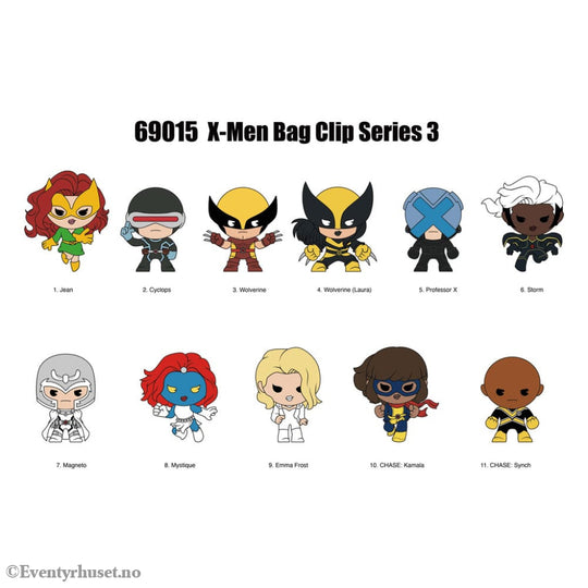 Marvel 3D Foam Bag Clips X-men Classic Series 3 Display (24) Fashion & Accessories