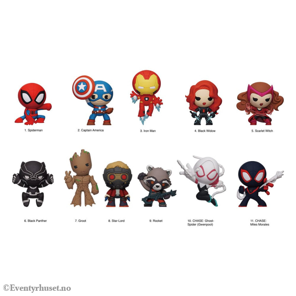 Marvel 3D PVC Bag Clips 85th Core Comic Series 12 Display (24) Fashion & Accessories