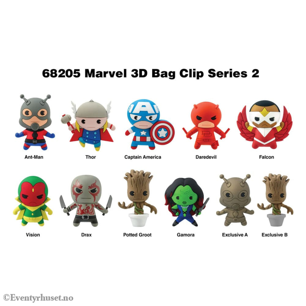 Marvel 3D PVC Bag Clips Series 2 Display (24) Fashion & Accessories