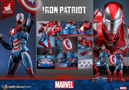 Marvel Comic Diecast Masterpiece Action Figure 1/6 Iron Patriot Hot Toys Exclusive 32 cm Toys