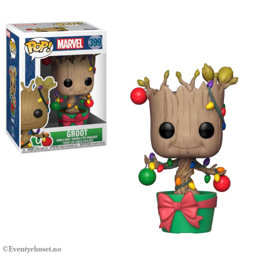Marvel Comics POP! Marvel Holiday Vinyl Bobble-Head Groot (Lights & Ornaments) 9 cm Collectibles