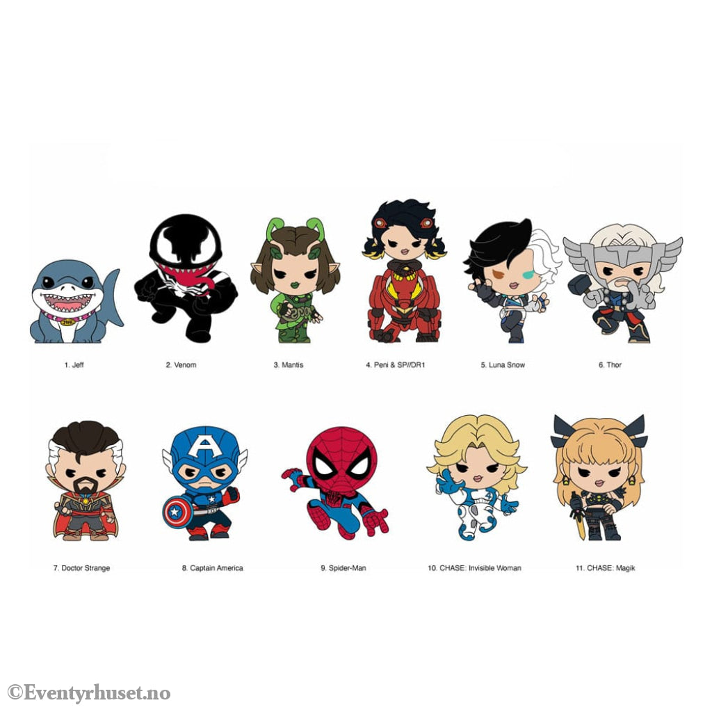 Marvel Rivals 3D Foam Bag Clips Series 16 Display (24) Fashion & Accessories