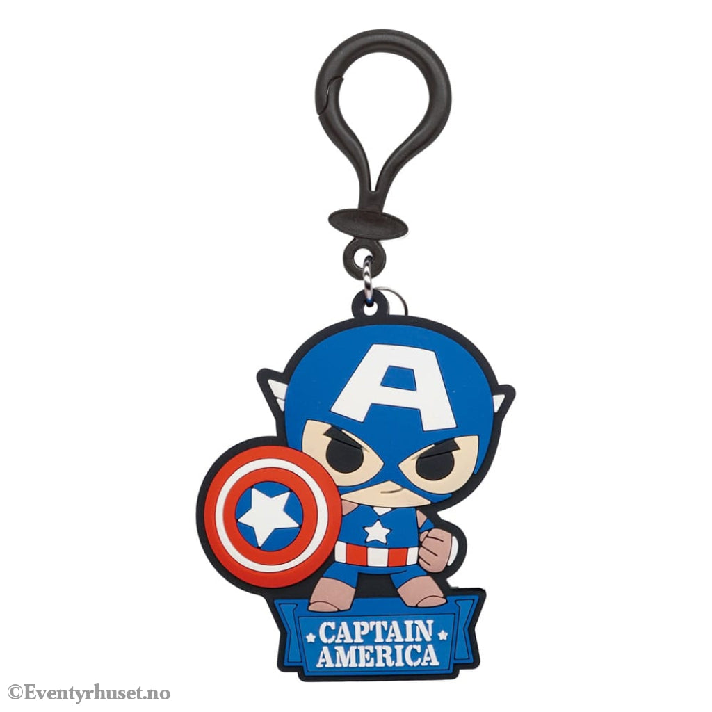 Marvel Soft Touch PVC Bag Clip Captain America Fashion & Accessories