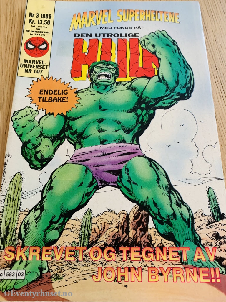 Marvel Superheltene. 1988/03. Den Utrolige Hulk. Tegneserieblad