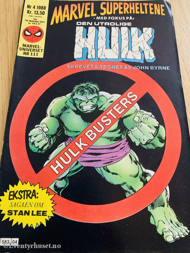 Marvel Superheltene. 1988/04. Den Utrolige Hulk. Tegneserieblad