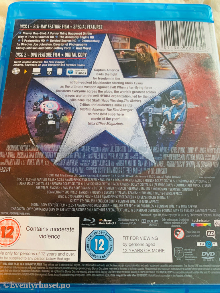 Marvel's Captain America - The First Avenger. Blu-ray.