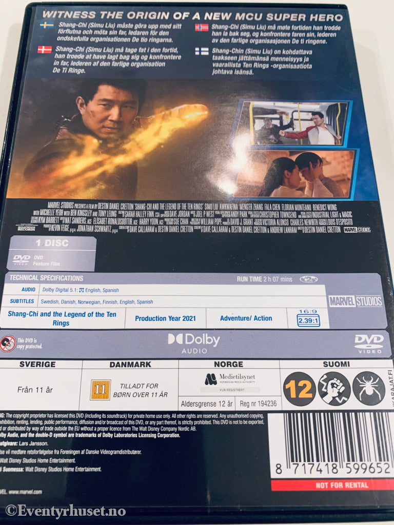 Marvel’s Shang-Chi. Dvd. Dvd