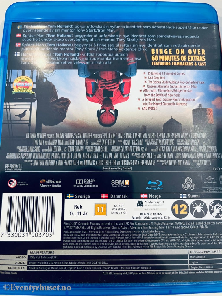 Marvels Spiderman Homecoming. Blu-Ray. Blu-Ray Disc