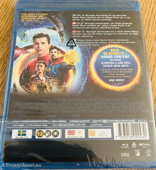 Marvels Spiderman - No Way Home. Blu Ray. Ny I Plast! Blu-Ray Disc