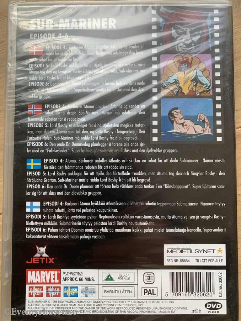 Marvels Submariner. 1998. Dvd Ny I Plast!