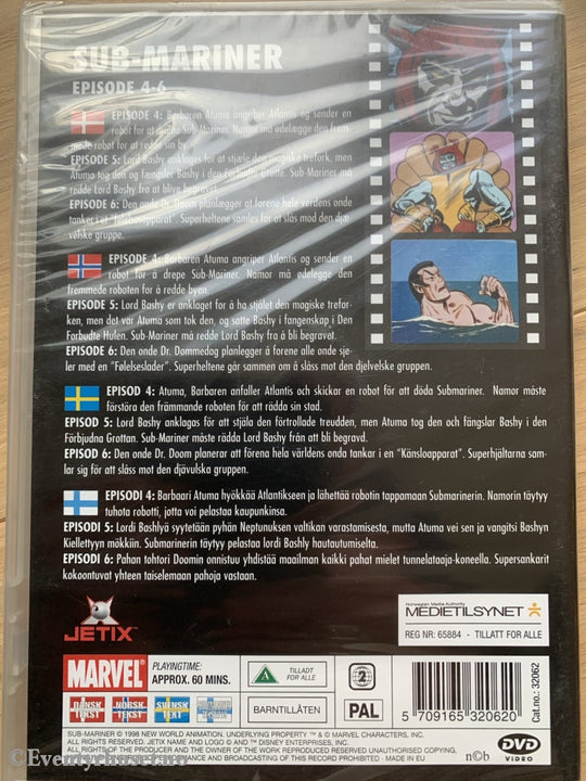 Marvels Submariner. 1998. Dvd Ny I Plast!