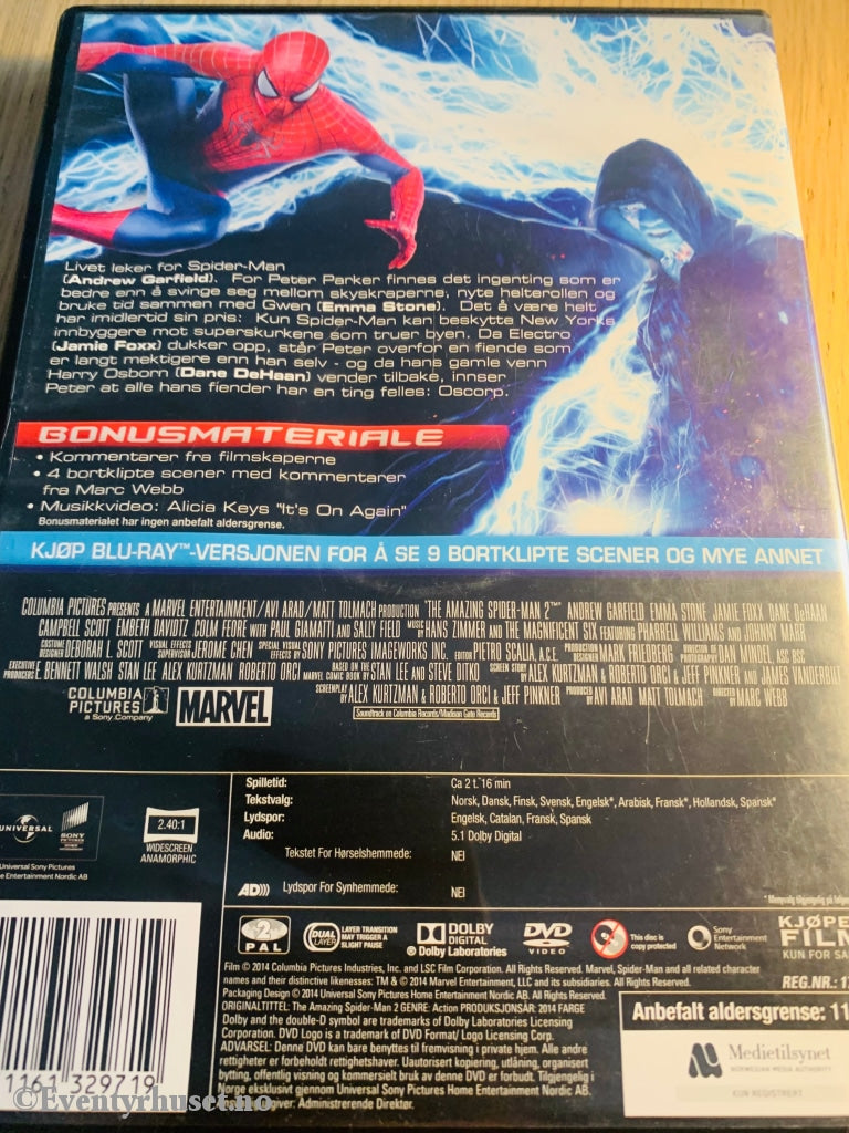Marvels The Amazing Spiderman 2. Dvd. Dvd