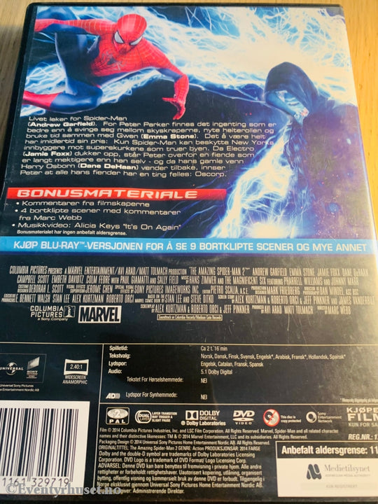 Marvels The Amazing Spiderman 2. Dvd. Dvd