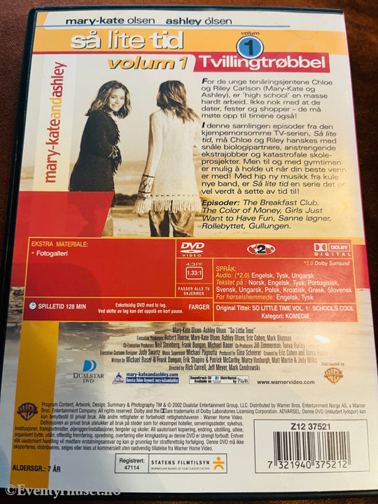 Mary-Kate & Ashley Olsen. Så Lite Tid. Tvillingtrøbbel. Vol. 1. Dvd. Dvd